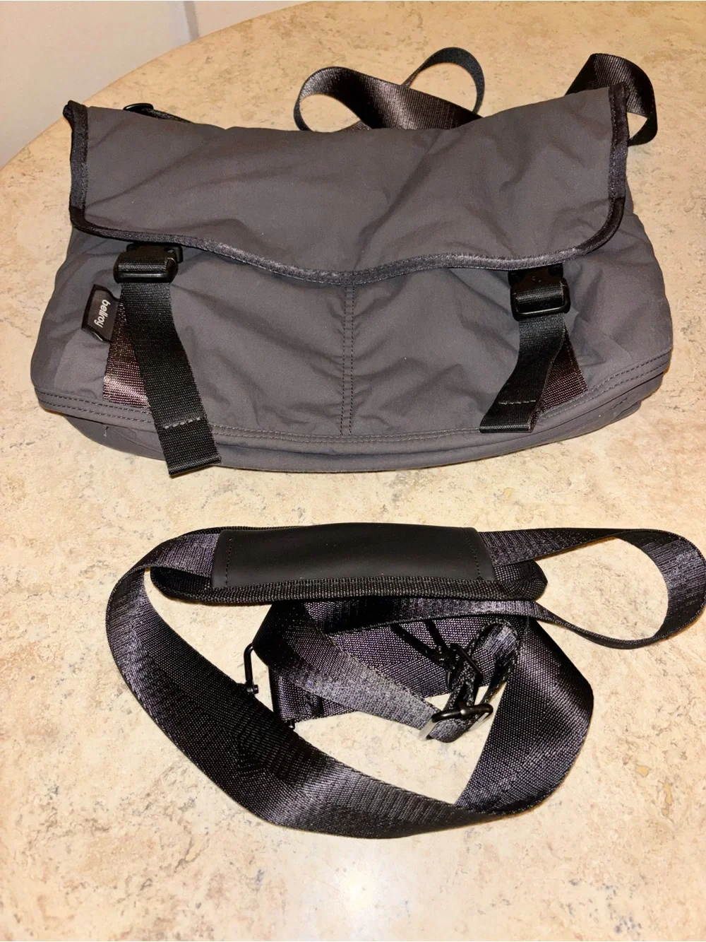 Bellroy Charcoal Mini Messenger with Buckle Closure